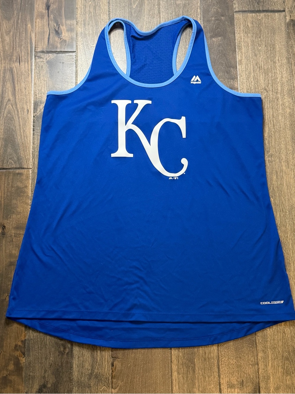 Majestic Kansas City Royals Cool Base Racerback Tank Top Blue White Logo XXL - Picture 8 of 8